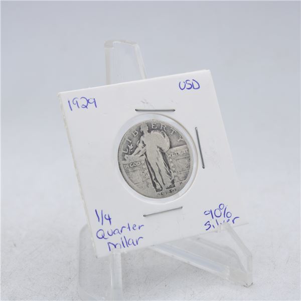 1929 AMERICAN SILVER 1/4 QUARTER LIBERTY 25 CENT
