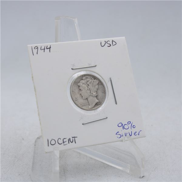1944 AMERICAN SILVER DIME MECURY 10 CENT COIN