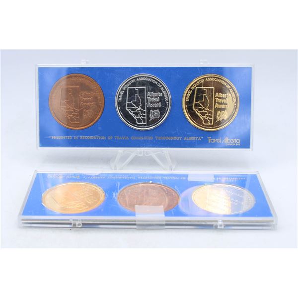 1980 TRAVEL ALBERTA CANADA 3 COIN MEDALLIAN SET