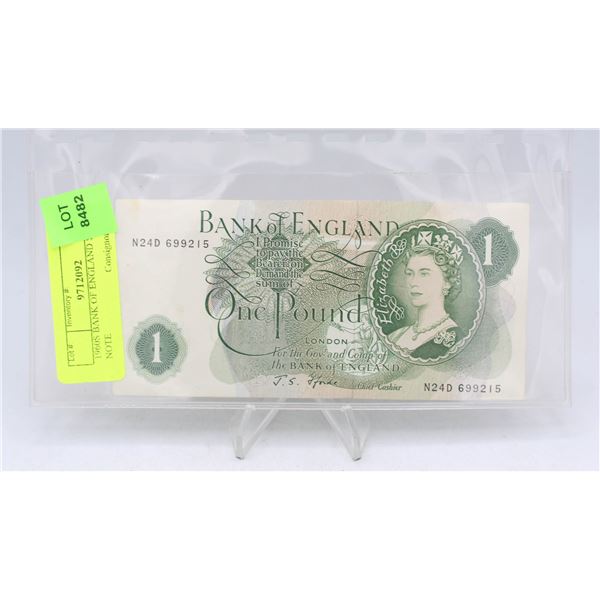 1960S BANK OF ENGLAND $1 BANK NOTE