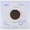 Image 1 : 1929 INDIA PRINCELY STATE OF GWALIOR INDA 1/4 ANNA