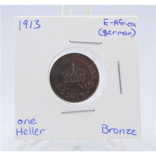 1913 EAST AFRICA COIN (GERMAN) ONE HELLER COIN