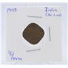 Image 1 : 1943 INDIA (BRITISH COLONY) 1/2 ANNA COIN