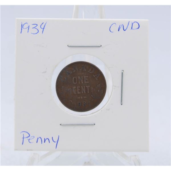 1934 CANADA 1 CENT COIN