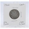 Image 1 : 1902 CANADA SILVER QUARTER 92.5% SILVER