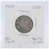 Image 1 : 1905 CANADA SILVER QUARTER 92.5% SILVER