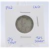 Image 1 : 1912 CANADA SILVER QUARTER 92.5% SILVER