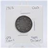 Image 1 : 1905 CANADA SILVER QUARTER 92.5% SILVER