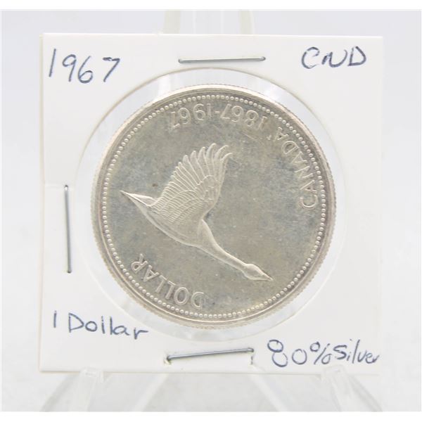 1867-1967 CANADA CENTENNIAL SILVER DOLLAR 80% SILV