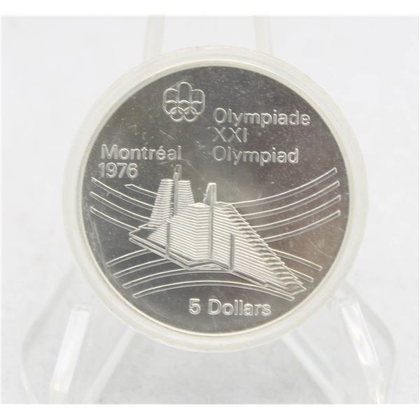 1976 MONTREAL OLYMPIC $5 SILVER COIN CANADA 92.5%