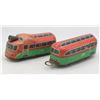 Image 1 : VINTAGE TIN LITHO WIND UP TROLLEY CARS MISSING KEY