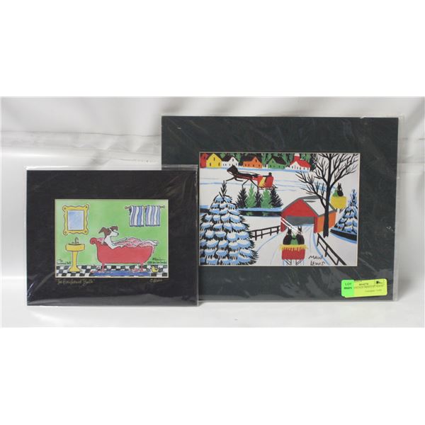 PAIR OF VINTAGE PRINTS BY MAUD LEWIS