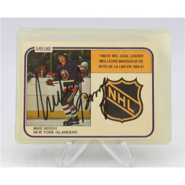 1981 SIGNED O-PEE-CHEE MIKE BOSSY HOCKEY CARD