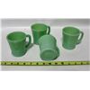 Image 1 : 4 MILKY GREEN TONE FIREKING GLASS MUGS