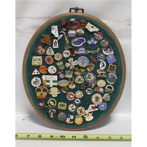 LOT OF COLLECTOR PINS ALL CITYS IN ALBERTA