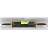 Image 1 : ANTIQUE BRASS + WOOD DOUBLE SIDED KNIFE