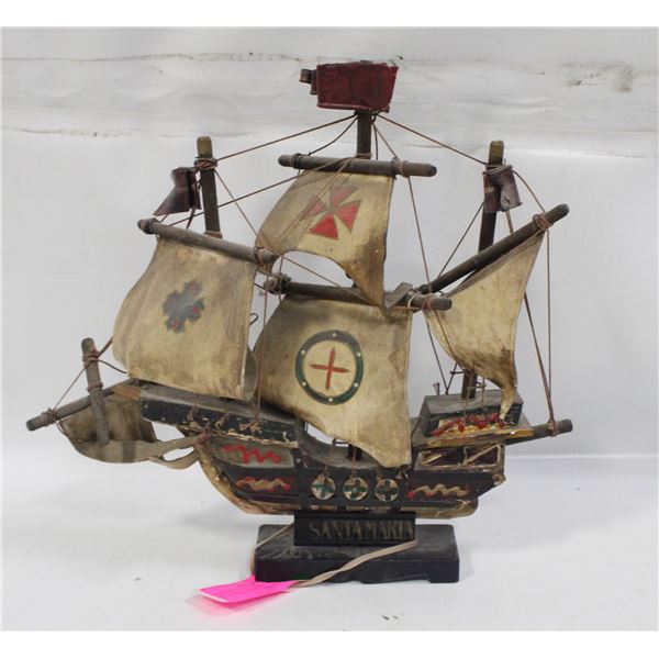 VINTAGE SANTA MARIA 1492 FOLK ART STYLE MODEL SHIP