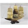 Image 1 : VINTAGE GENUINE HORN MINATURE SAILING SHIP