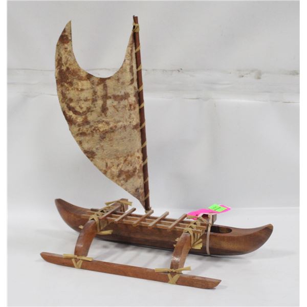 VINTAGE POLYNESIAN STYLE PACIFIC ISLAND OUTRIGGER