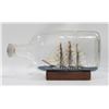 Image 1 : VINTAGE CLASSIC SHIP IN A BOTTLE THREE MASTED SAIL