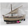 Image 1 : VINTAGE TRADITIONAL WOODEN FISHING SAILBOAT MODEL