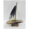 Image 1 : VINTAGE MINATURE GENIUNE HORN BONE SINGLE MAST