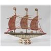 Image 1 : VINTAGE SEASHELL SAILING MODEL SHIP FOLK ART