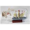 Image 1 : VINTAGE CLASSIC SHIP IN BOTTLE MINI THREE MASTED