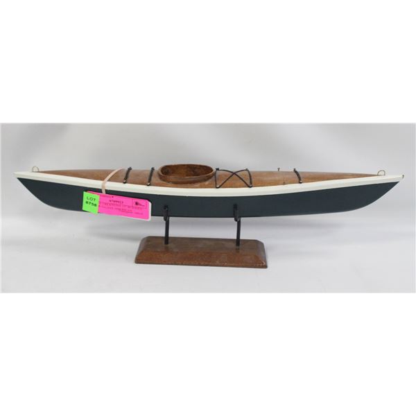 ENCORE CREATIONS 15" WOODEN KAYAK NATIVE AMERICAN