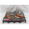Image 1 : VINTAGE 5 MINI WOODEN BOATS WITH PLATFORM