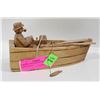 Image 1 : JL DOYLE VINTAGE WOOD CARVING FISHING BOAT