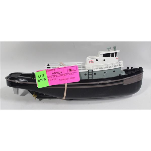 ERTL BLACK TEXACO FIRE CHIEF TUGBOAT BANK