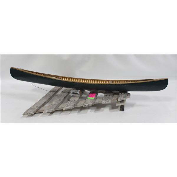 30" GREEN CANOE REPLICA WITH DOCKING BASE