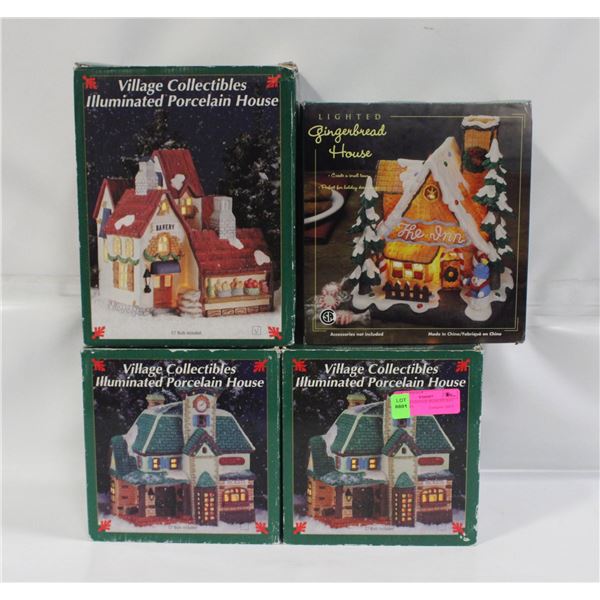 LOT OF 4 VINTAGE HUDSONS BAY VILLAGES