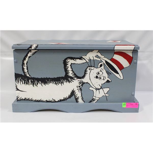 VINTAGE BLUE DR SEUS CAT IN HAT TOY BOX