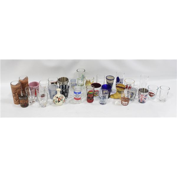 BOX OF COLLECTOR SHOTGLASSES
