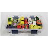 Image 1 : LIDDED CONTAINER WITH VINTAGE DIECASTS, ETC
