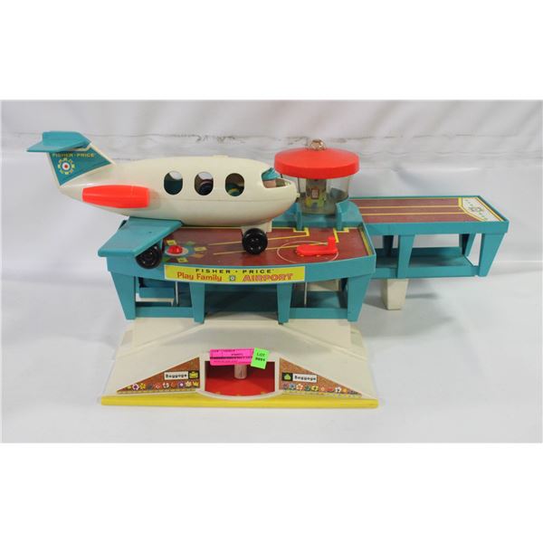 VINTAGE FISHER PRICE AIRPORT WITH PLANE AND