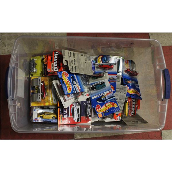 TOTE OF SEALED DIECAST CARS INCLUDES HOTWHEELS