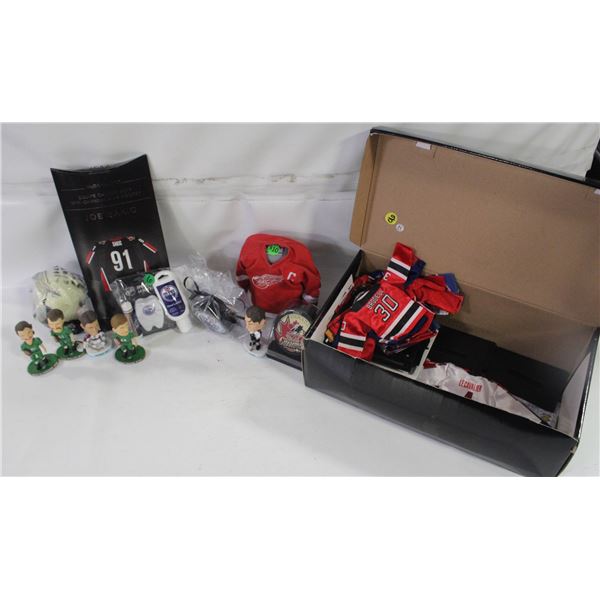 BOX OF SPORTS COLLECTABLES ASSORTMENT