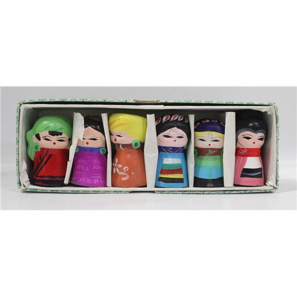 6 VINTAGE CHINESE TIANJIN CLAY FIGURES HANDPAINTED