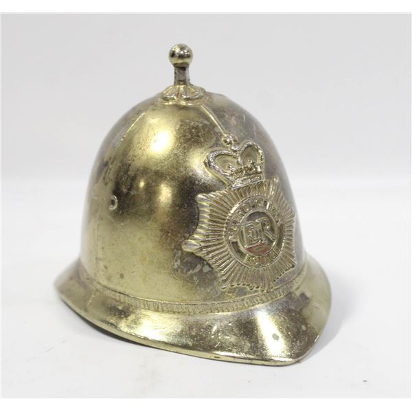 VINTAGE BRASS METROPOLITAN POLICE "BOBBY" HELMET