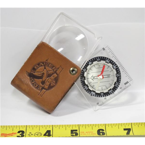 EDDIEW BAUER VINTAGE COMPASS AND MAGNIFYING GLASS
