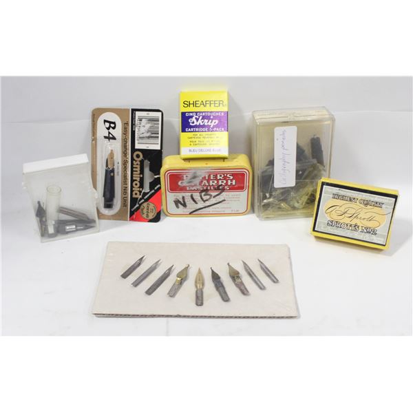 LOT OF CALIGRAPHY PEN NIBS