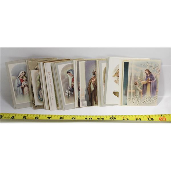 LOT OF VINTAGE HOLY CARDS WITH PAINTED GOLD TRIMS