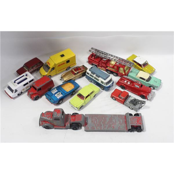 FLAT OF VARIOUS DIECAST CARS INCLUDES DINKY