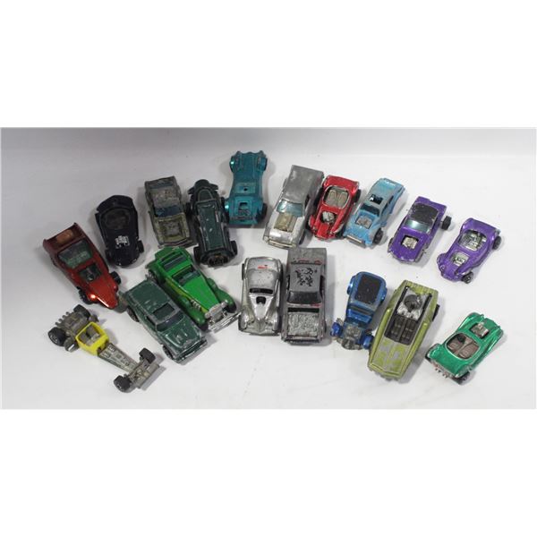BASKET OF VINTAGE HOTWHEELS REDLINE CARS FOR PARTS