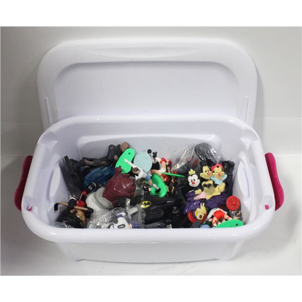 SMALL TOTE OF POP CULTURE FIGURES