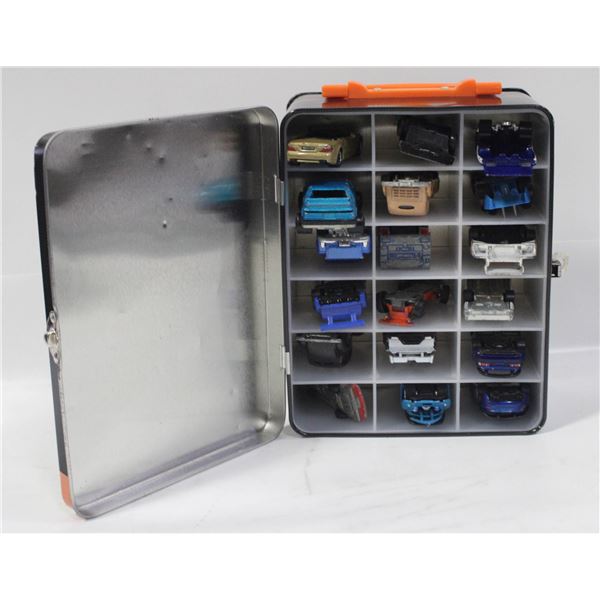 METAL HOTWHEELS CONTAINER WITH CONTENTS INCLUDES