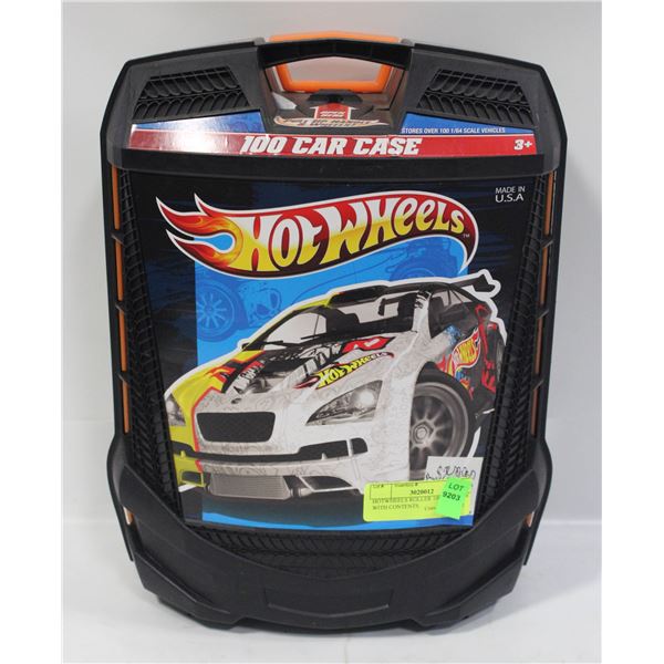 HOTWHEELS ROLLER 100 CAR CASE WITH CONTENTS